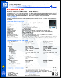 Thumbnail of document Data Sheet - PowerWatch Data Logger